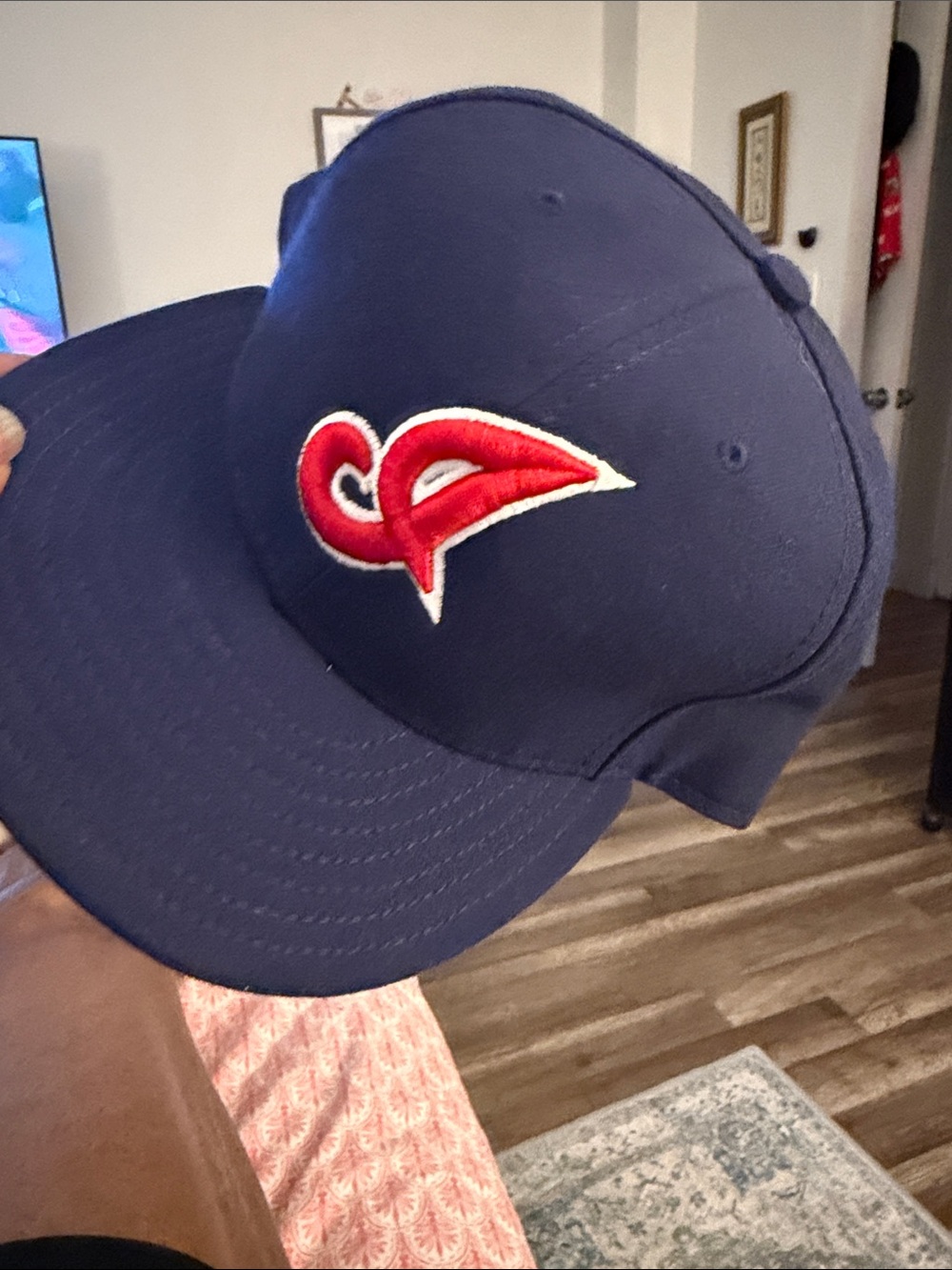 New Era Toronto Blue Jays Navy Baseball Cap with Red Script Logo - Picture 2 of 5